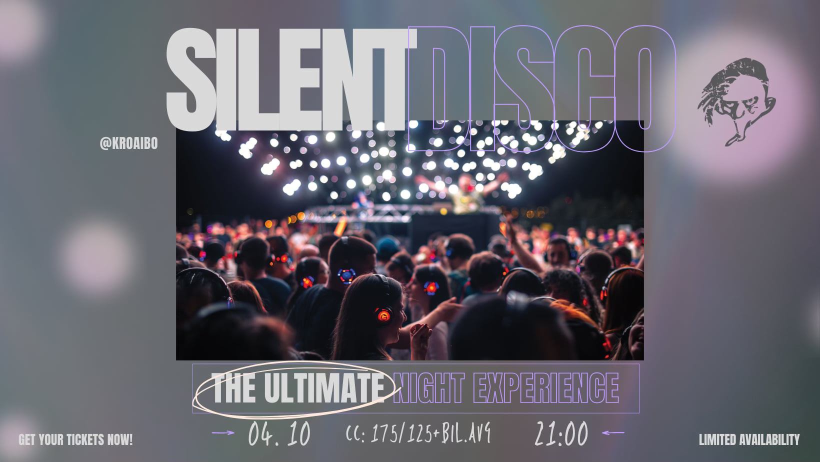 Silent disco med fargerike lys og dansende publikum, den ultimate nattopplevelsen. Billetter tilgjengelig nå.