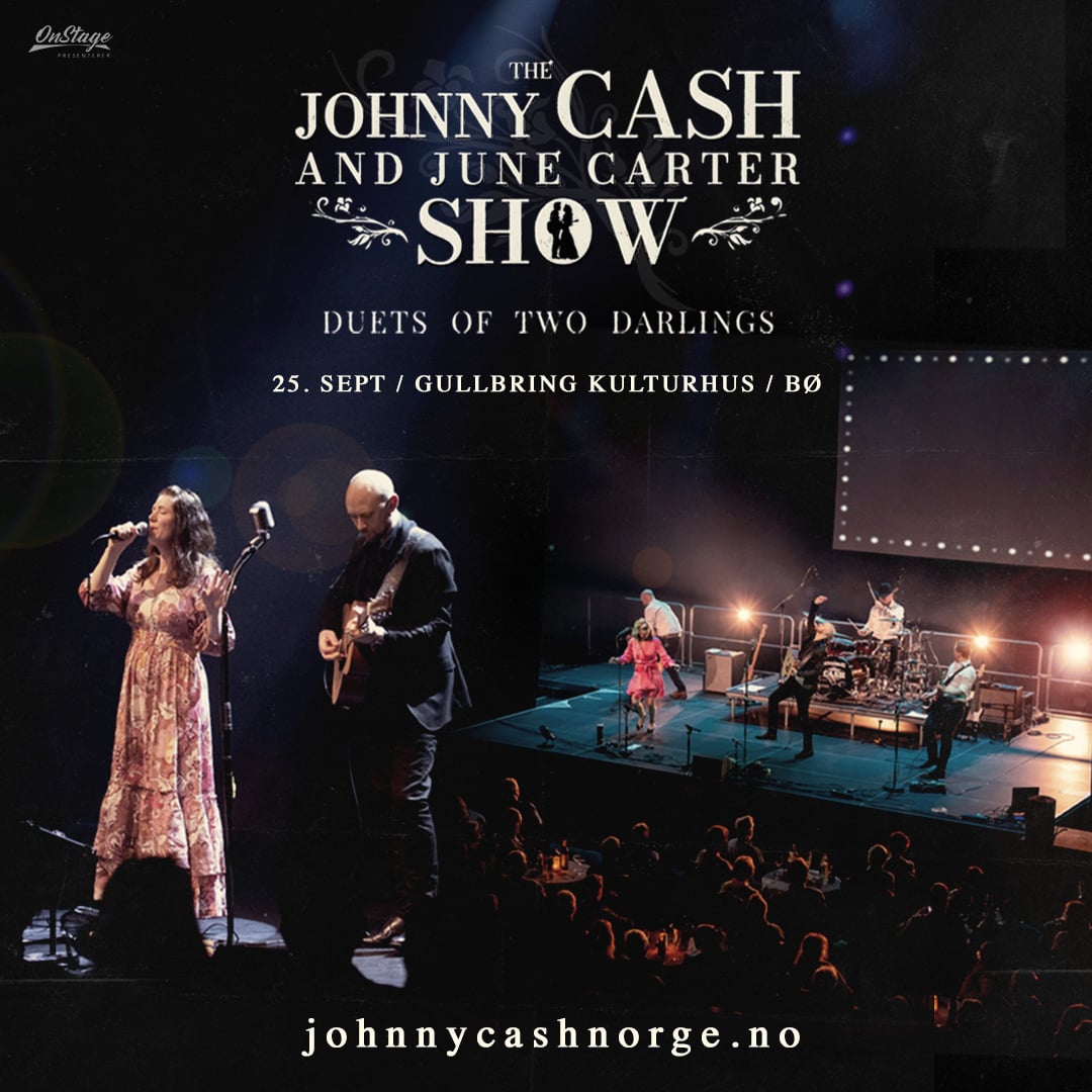 Konsertplakat for The Johnny Cash and June Carter Show på Gullbring kultuhus, 25. september.