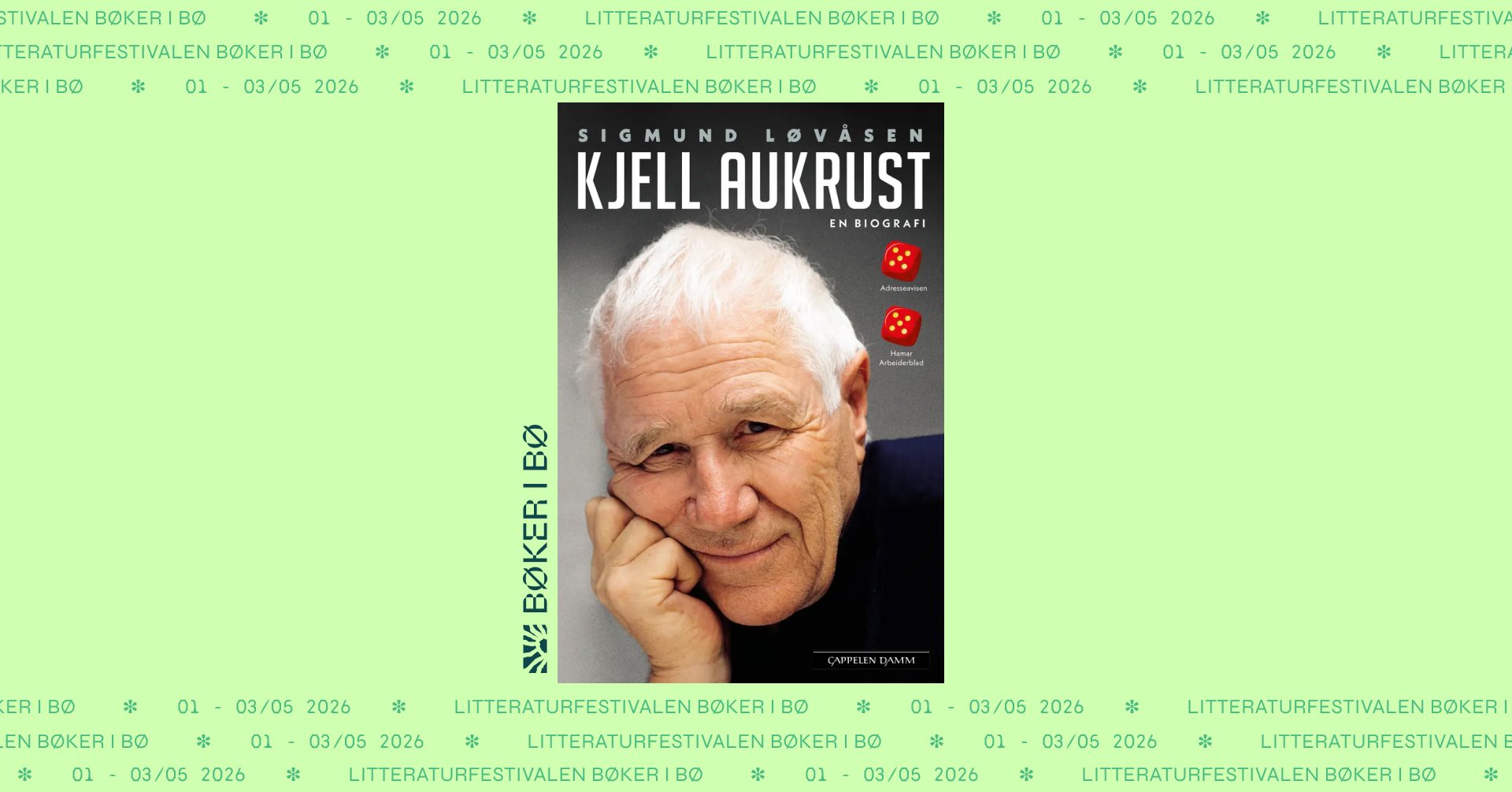 Bilde av boken 'Kjell Aukrust' av Sigmund Løvåsen, om den kjente norske forfatteren og illustratøren.